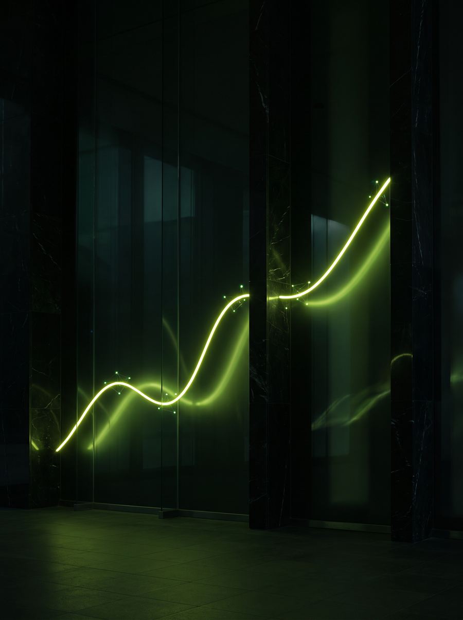 Gráfico luminoso ascendente