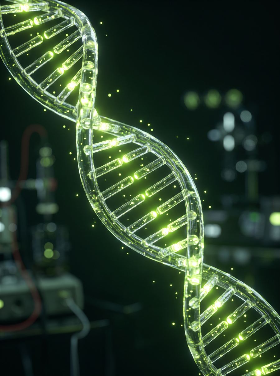 Hélice de DNA luminosa